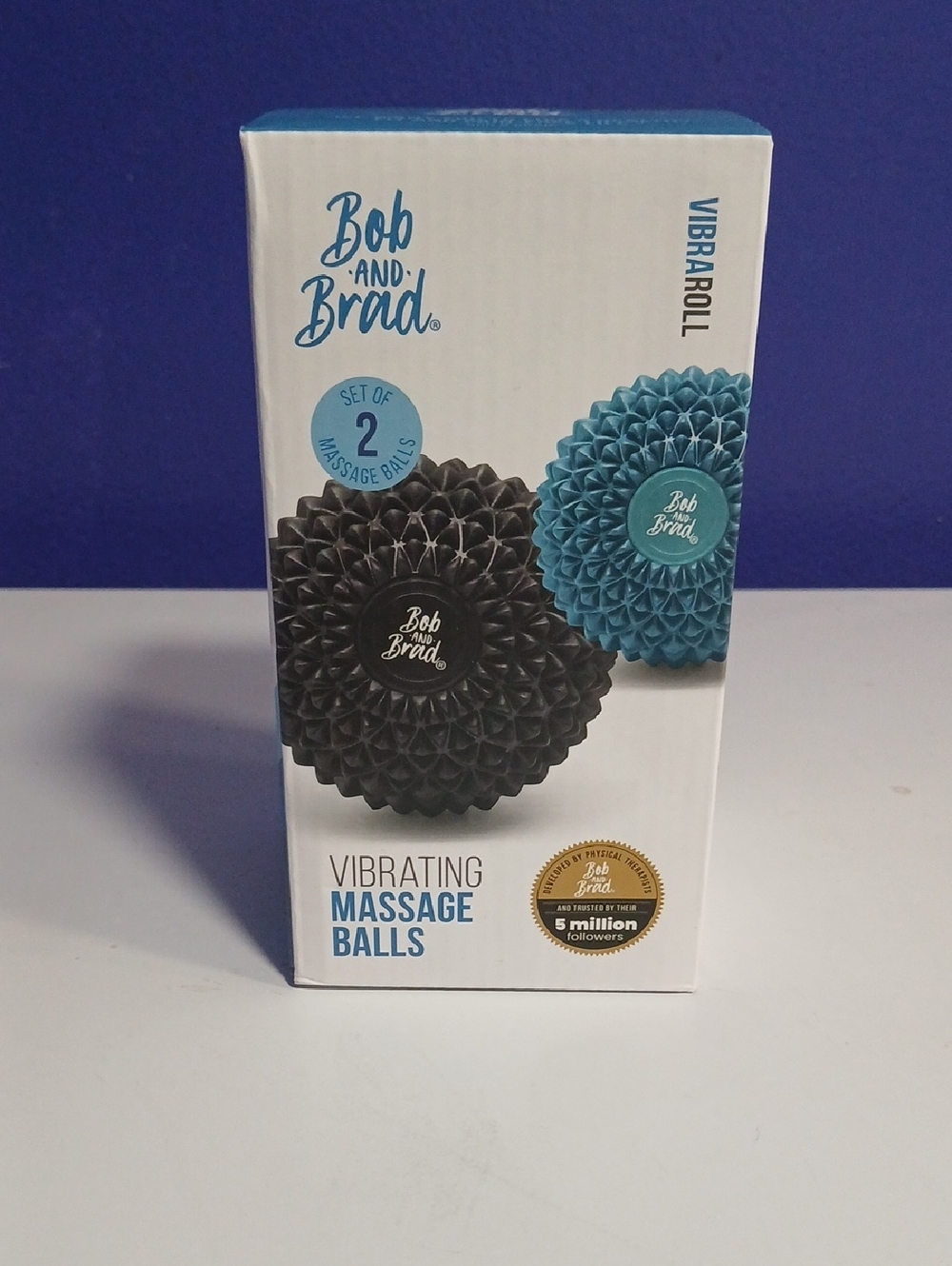 Set Of 2 Vibrating Massage Balls - Black & Teal